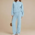 thumbnail image 2 of HAiming Women's Fuzzy Fleece Pajama Sets Long Sleeve Tops Pants Casual Matching 2 Piece Outfits Comfy Soft Loungewear, 2 of 3