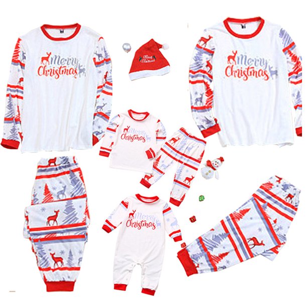 Worallymy Christmas Children Adult Deer Print Family Christmas Pijamas Pijamas a juego Conjuntos de ropa de dormir de Navidad Worallymy JD735816269