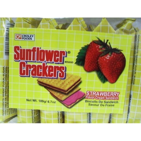 Sunflower Crackers Strawberry Sandwich, 189g, Croley Foods, Straberry Filling