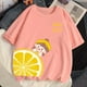 thumbnail image 1 of Camisetas 2023 de algodón para mujer, ropa Harajuku y2k, Kawaii, fresa, manga corta, 100%, 1 of 4