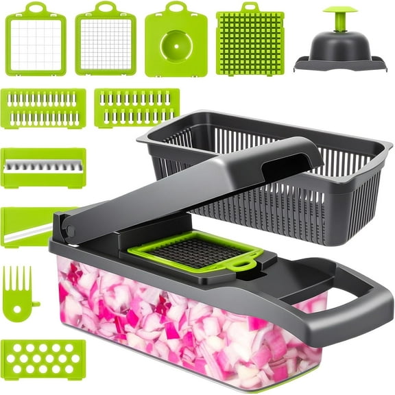 Vegetable Chopper, Multi 11-in-1 Food Choppers, Vegetable Slicer Cutter, for Onion Tomato Fruit, Mandoline Slicer Cutter Chopper, Quality Kitchen Appliance