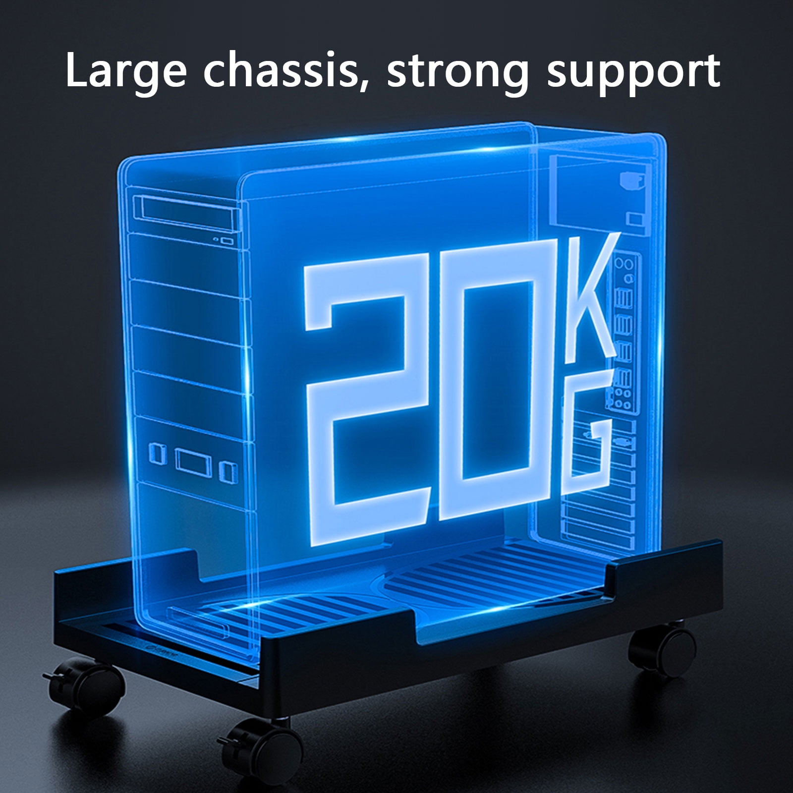 Computer Tower Mount with Integrated Heat Vents and Side Panel Offering Stable Support and Floor Protections