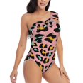 thumbnail image 3 of Sikiie Leopard Print Women One Piece Swimsuits Tummy Control One Shoulder Bathing Suits Ruffle Swimwear, From S to XXL-Medium, 3 of 6