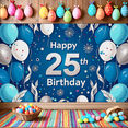 thumbnail image 6 of Blue Themed 25th Birthday Backdrop Banner with Balloons Fireworks Elements Party Supplies Photography Props Birthday Decoration Happy Birthday Decor Background Party Decorations, 6 of 8
