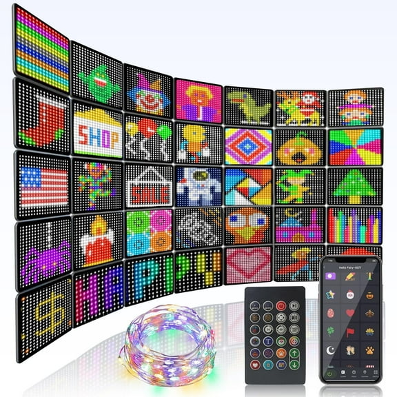 ASTRAEA 400LED Smart Curtain Lights, 6.6Ft x 6.6Ft Fairy Hanging Curtain String Lights with APP & Remote, Waterproof Color Changing Wall Lights for Indoor Outdoor Wall Decor, Multicolor