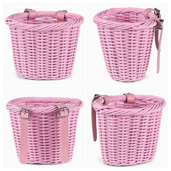 Kid's Bike Basket For Girls Front Bike Accessories With Handlebar Streamers Cycle Ages 3-13 DIY Bike Decoration Accessories Kit Scooter Basket