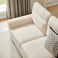 thumbnail image 5 of Leumius 82" Velvet Sofa, 3 Seater Couch, Mid Century Modern Couches with Metal Legs for Living Room & Bedroom,Beige, 5 of 14