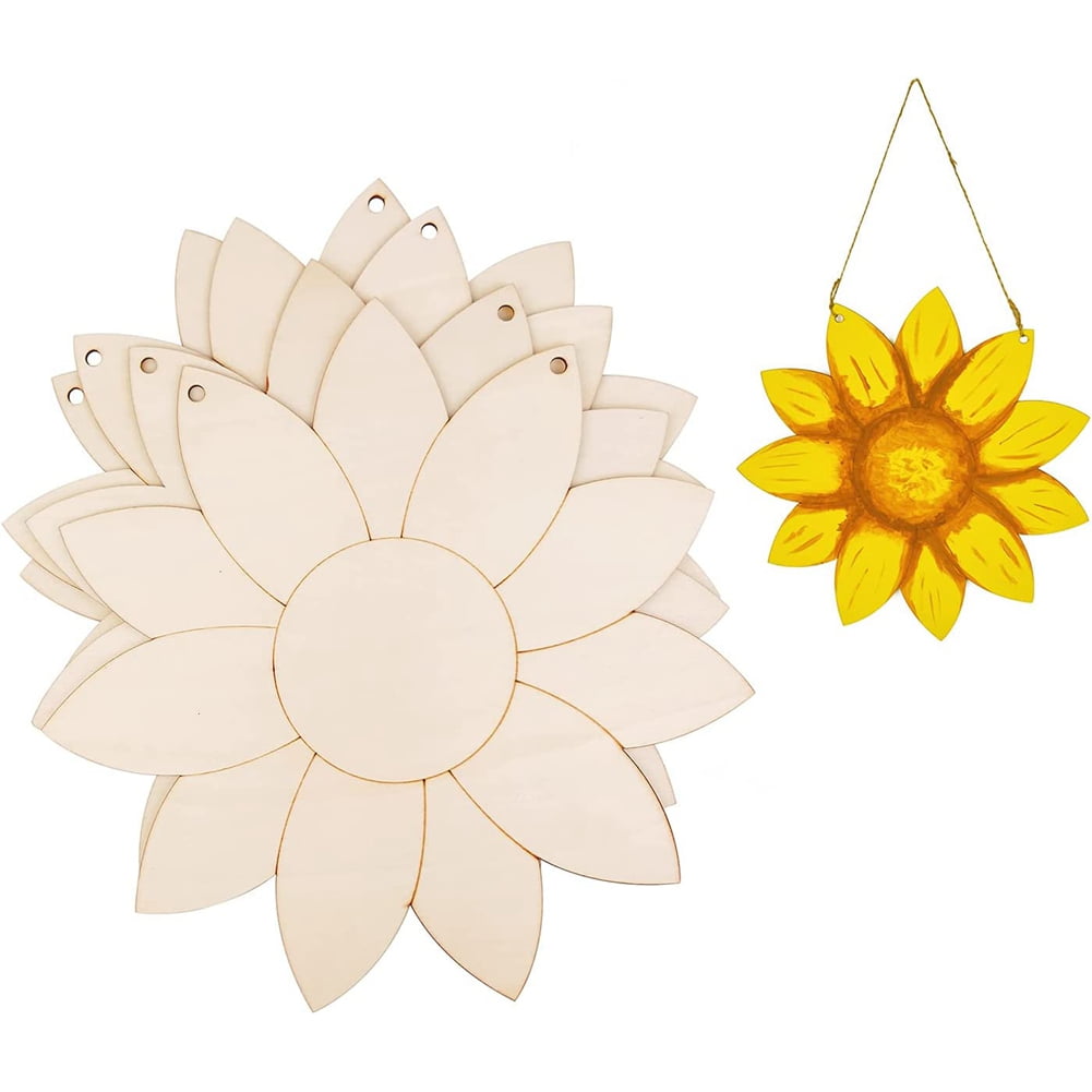 Unfinished Sunflower Wood Cutout Sunflower Sign Cutouts Sunflower Wood