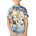 thumbnail image 2 of Genshin Impact Kids Short Sleeve Tee Shirt Novelty Crewneck T-Shirts Unisex Summer Blouse Tops for Boys Girls 160CM, 2 of 8