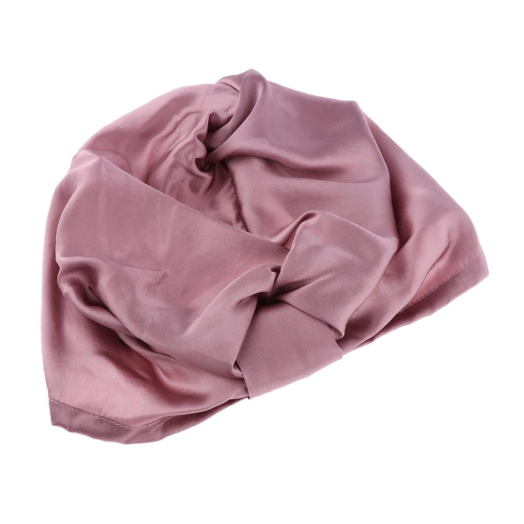 Segolike Women Ladeis Silk Sleeping Hat Wrap Night Hair Care Bonnet Scarves Hat - Pink, as described
