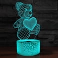thumbnail image 4 of YSTIAN Teddy Bear Night Light,16 Colors Remote Control & Smart Touch Dimmable 3D Illusion Bedside Lamp,Bedroom Decoration Birthday Christmas Toy Gift for Kids Boys Girls Friends, 4 of 7