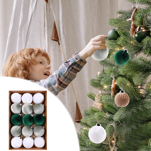 Xihbxyly Bolas de Terciopelo para Árbol de Navidad, Juego de 15 Piezas, Decoración de Primera Calidad, Surtido Multicolor, Fáciles de Colgar, Decoración Navideña Versátil, Regalo Ideal, Tamaño de 8 C