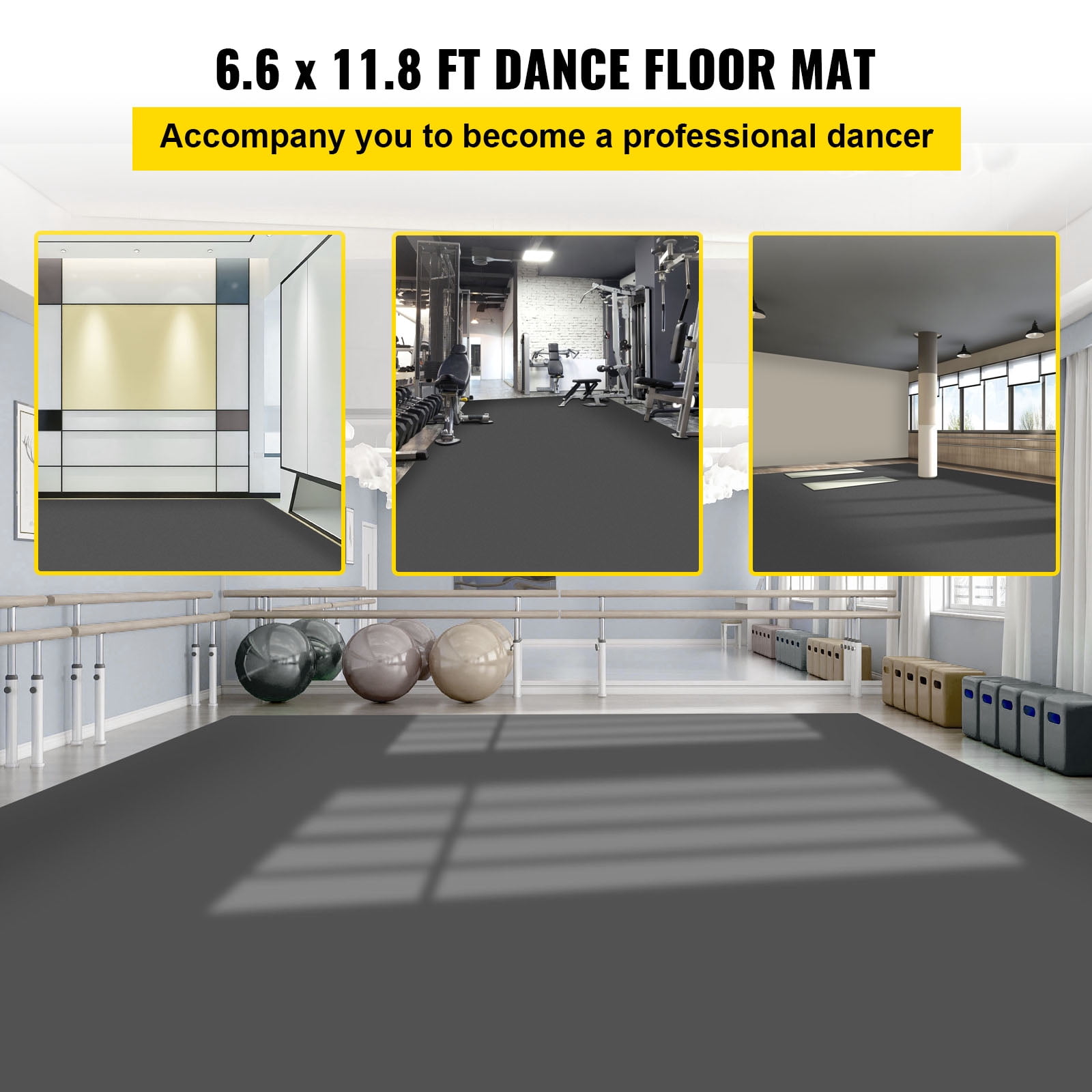 BENTISM Dance Kit Floor Dance Floor Roll 6.6 x 11.8 ft Non-Slide PVC for Ballet