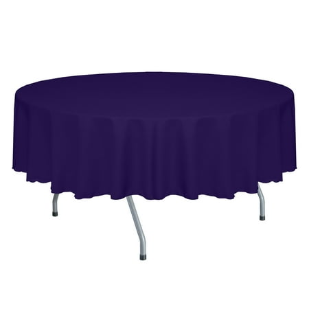 Ultimate Textile (3 Pack) Faux Burlap - Havana 84-Inch Round Tablecloth - Basket Weave Purple