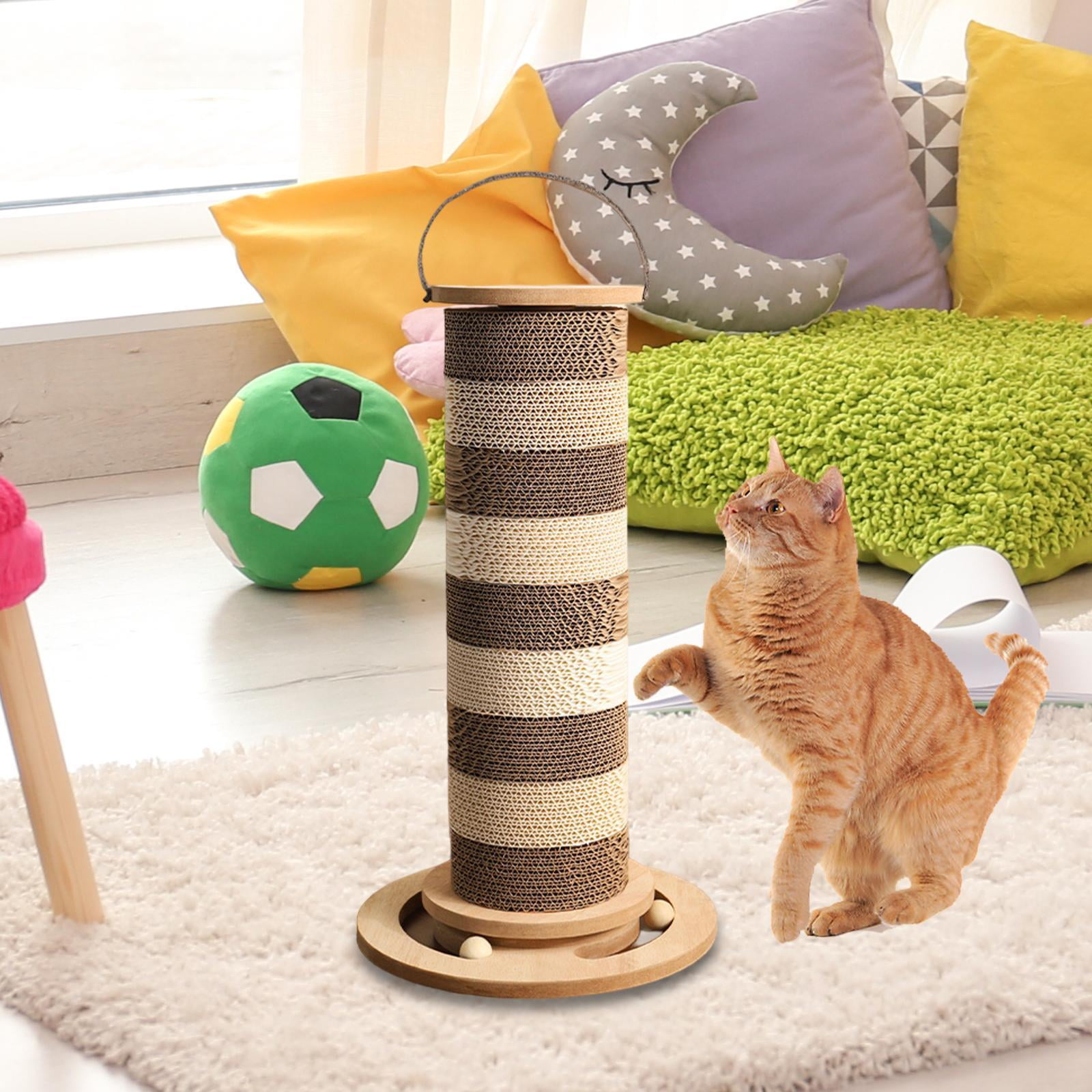 FITYLE Cat Scratch Post,Cat Scratcher,Vertical Interactive Pet Toy for Indoor Cats and Kittens,Kitten Toys,Cat Toy,Cat Climbing Pole S