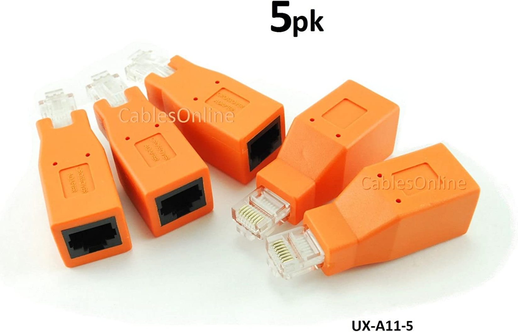5Pack Cat6 / Cat5e RJ45 Male/Female Crossover