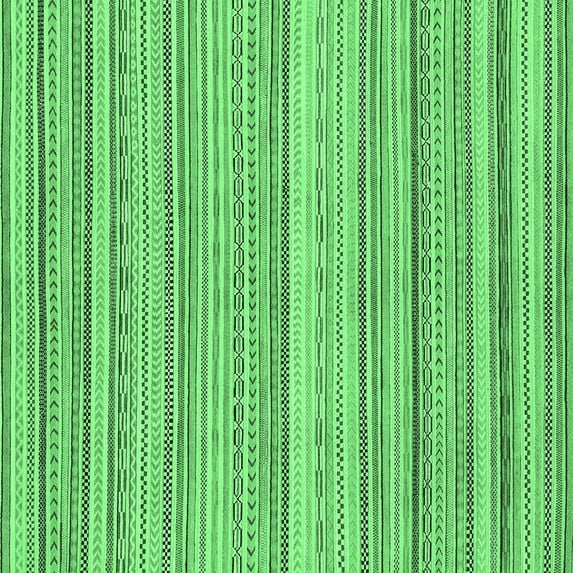 Ahgly Company Indoor Square Abstract Emerald Green Modern Area Rugs, 8' Square