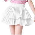thumbnail image 7 of Fesfesfes Girls Tiered Ruffle Skirt Elastic Waist Princess Style High Waist Mini Skirt, Cute Summer Casual Outfit for Kids Ages 4-14 Years, 7 of 7