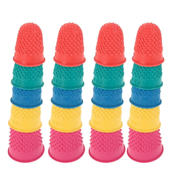 SEWCHICS Thumb Guard Finger Protectors Yellow Non-Slip Grip Painting 20Pcs