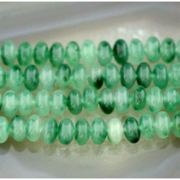 EOEMY 5X8mm Green Emerald Abacus Gemstones Loose Beads 15"