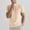 Khaki, variant on YHAJDS Men Linen Pocket Crew Top Solid Color Button Loose Fit Breathable Summer Shirt