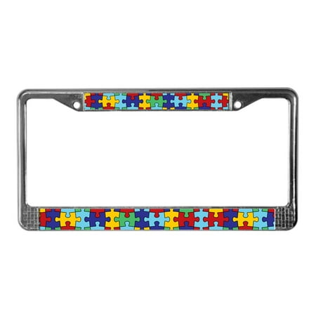 cafepress autism awareness puzzle piece pattern license plat