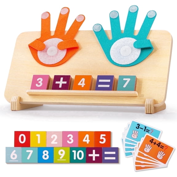 Ziparty Counting Number Blocks Montessori Learning Toys for Kids, Wooden Preschool Educational Math Manipulatives for Toddler, Boys Girls Birthday Christmas Birthday Gifts Toy