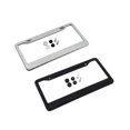 thumbnail image 1 of Two PiecesCrystal Rhinestone License Plate ABS Chrome Frame with Crystal Screw Caps - 2 Frame - Black/White, 1 of 4
