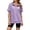 Purple, variant on NinXxx Women's Loose Short Sleeve Zipper Pocket Hoodie Top Khaki L