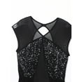 thumbnail image 5 of iEFiEL Womens Sheer Mesh Patchwork Lyrical Dance Dress Sleeveless Skirted Leotard Dance Costume Black S, 5 of 7
