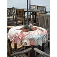 thumbnail image 2 of Outdoor Tablecloths with Umbrella Hole & Zipper, Brown Turtle Coastal Round Tablecloth 54 Inch, Summer Beach Nautical Coral Shells Ocean Waterproof Table Cloth, Patio/Pool/Picnic Table Covers, 2 of 8
