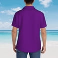 thumbnail image 3 of Lsque Purple pattern Hawaiian Shirt for Men, Unisex Summer Beach Casual Short Sleeve Button Down Shirts-3X-Large, 3 of 9