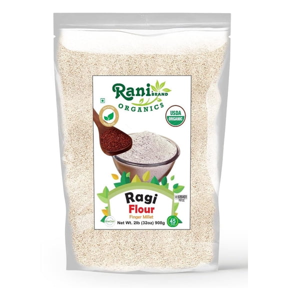 Rani Organic Ragi (Red Millet) Flour 32oz (2lbs) 908g ~ All Natural | Vegan | Gluten Friendly | NON-GMO | Kosher | Indian Origin | USDA Certified Organic
