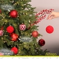 thumbnail image 3 of Esferas para árbol de navidad Artego de 8 cm de diámetro paq 6 esferas Rojo Heart * Línea Handmade Acabado soft con 3 estilos diversos, para colgar Christmas ornaments, 3 of 7