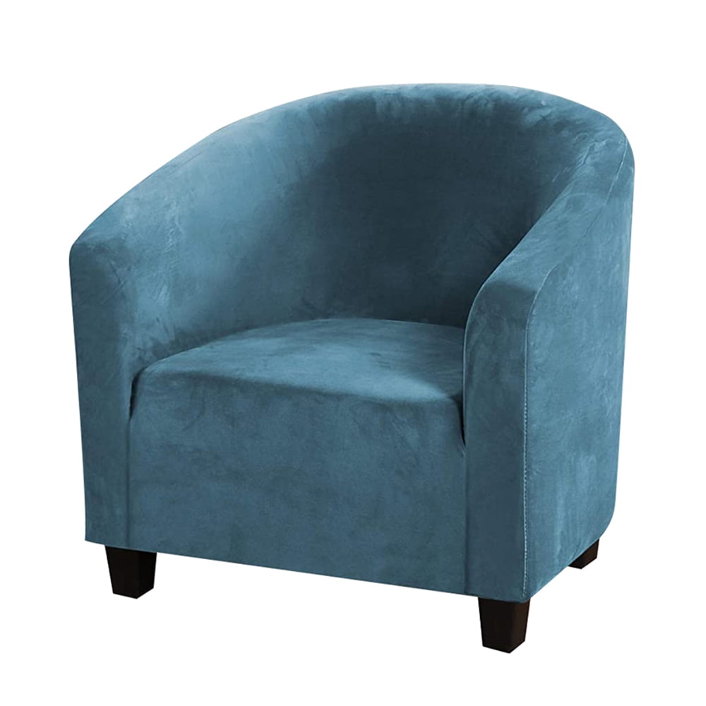 Stretch Sofa Cover Velvet Tub Chair Cover Furniture Protector Fabric Super Soft Couch Slipcover for Club Bar Counter Home (Blue)
