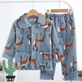 thumbnail image 3 of Pijamas de Otoño/Invierno para niñas, conjunto de 2 uds. De ropa para niños, bata infantil de franela, juegos de ropa de lana, 3 of 4