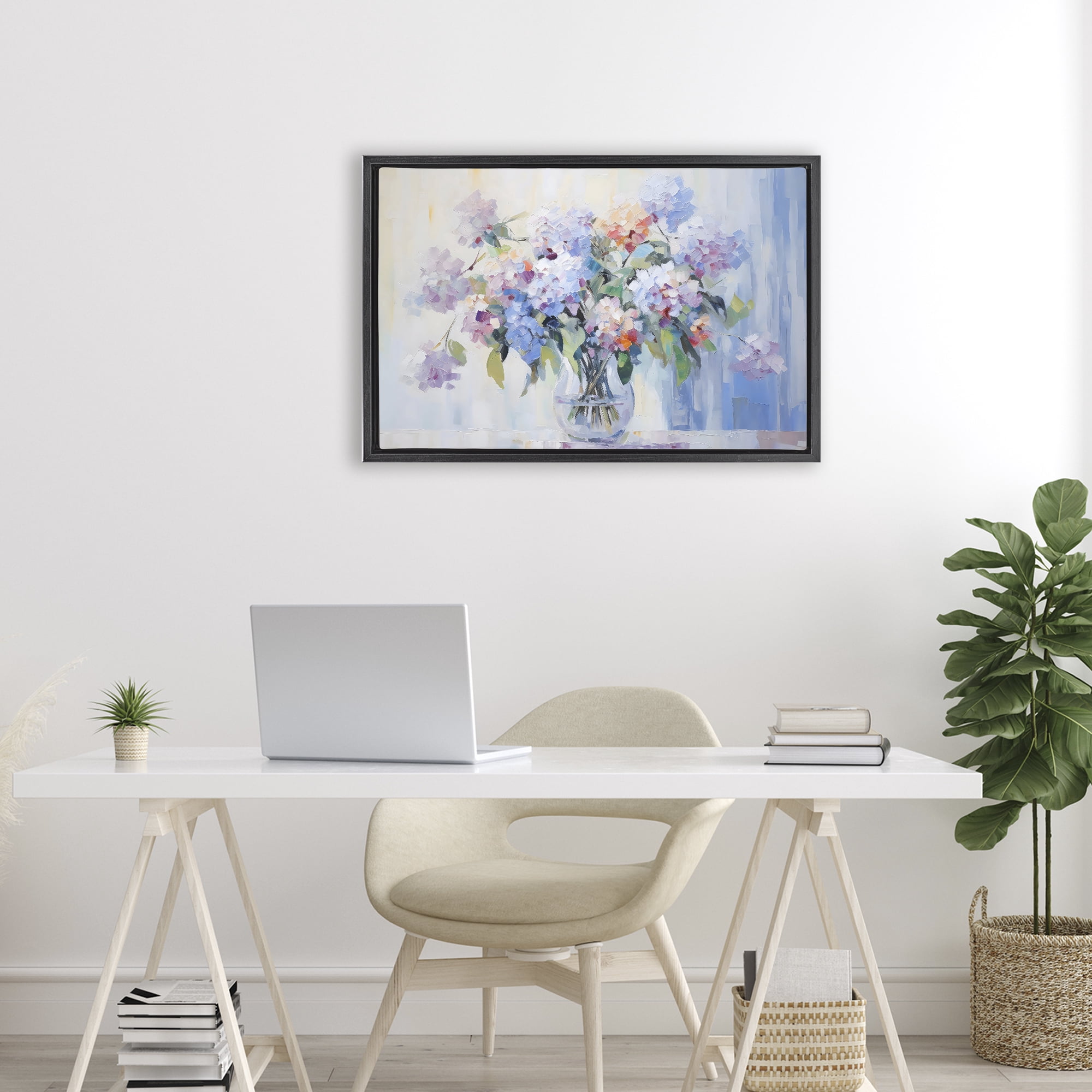Stupell Industries In Full Bloom Bouquet Black Framed Floater Canvas Wall Art, design by Creative Studio