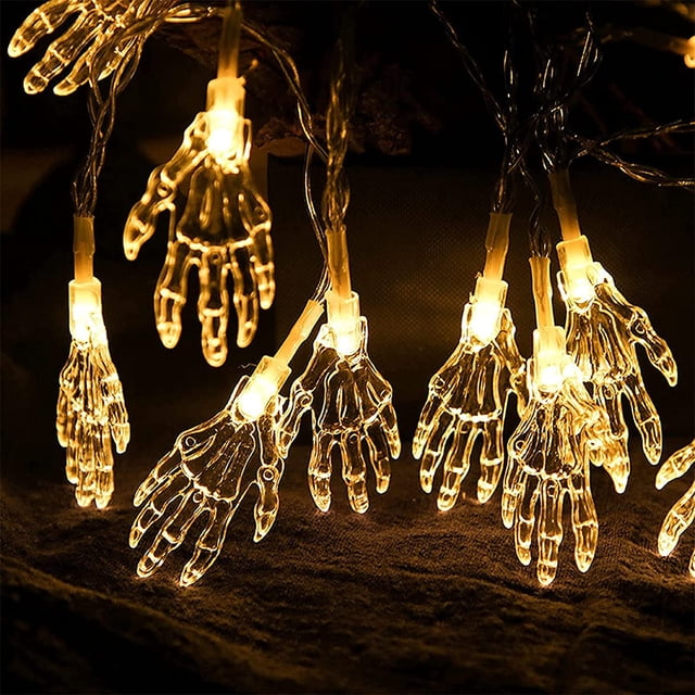 Luces de cadena de Halloween Mano de esqueleto Decoración de Halloween Luz Luces decorativas de vac TOMSHOO Cadena de lámpara
