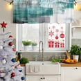 thumbnail image 6 of Turquoise Ombre Valances for Windows, Decorative Rod Pocket Window Valance Curtains, Modern Abstract Mottled Texture Art Short Curtain Drapes for Kitchen/Bathroom/Living Room, 2 Panels, 42" W x 12" L, 6 of 8