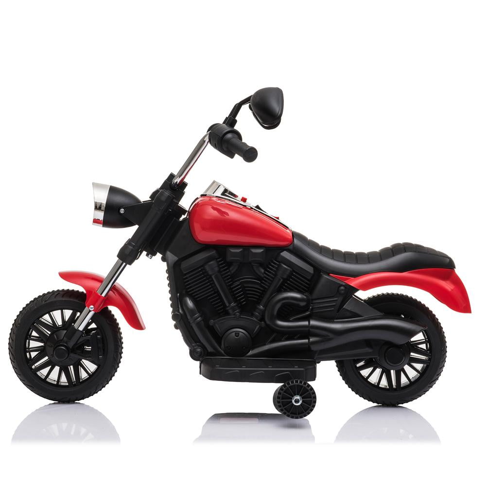 WH 6V Kid Ride On Motorcycle With Training Wheels, Electric Motorcycle