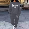 thumbnail image 2 of Wangmeiwg Women's Sweatshirts Women's Trousers Suit Stylish Comfortable Loose Hoodie and Sweatpants Set for Casual Loungewear Grey XXL, 2 of 4