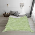 thumbnail image 2 of YFYANG Lightweight Warm Flannel Blanket, Green Abstract Flower Doodle Throw Blanket for Bed, Sofa, Travel, Camping, 80"x60", 2 of 7