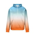thumbnail image 5 of RYDCOT Men's Hooded Long Sleeved Drawstring Hooded Loose Casual Fall and Winter Gradient Fashion Printed Sweatshirt with Pocket Orange, 5 of 5