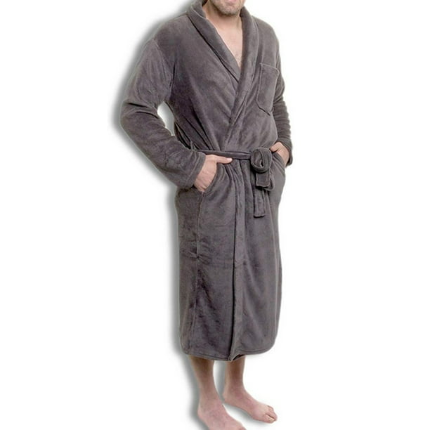 Luethbiezx Luethbiezx Mens Fleece Towelling Dressing Gown Robe Bath