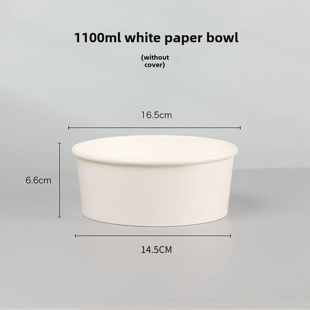 Tazón de papel kraft desechable redondo, caja de almuerzo para ensalada, caja de embalaje para llevar, tazón de papel para sopa, caja de almuerzo