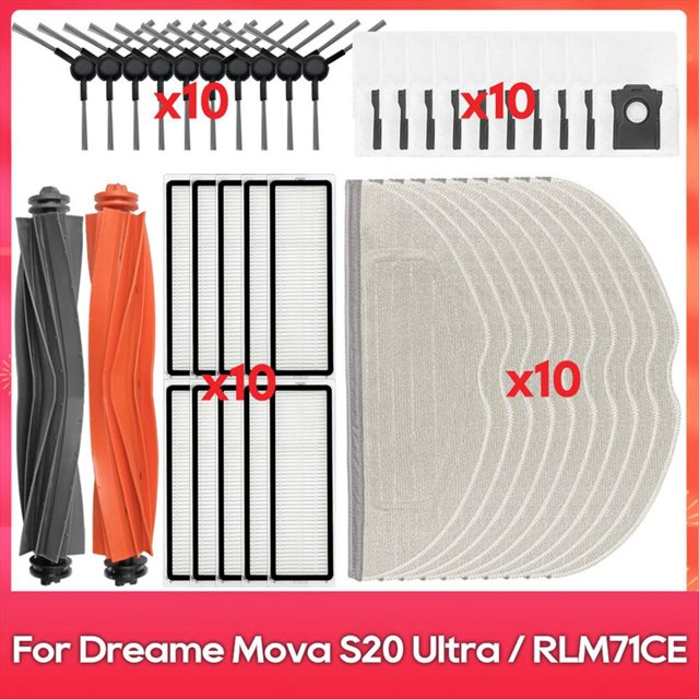 Kit de 42 Piezas de Filtro de Cepillo, Bolsa de Polvo, Paño de Fregona para Aspiradora para S20 Ultra/RLM71CE. Piezas de Repuesto.