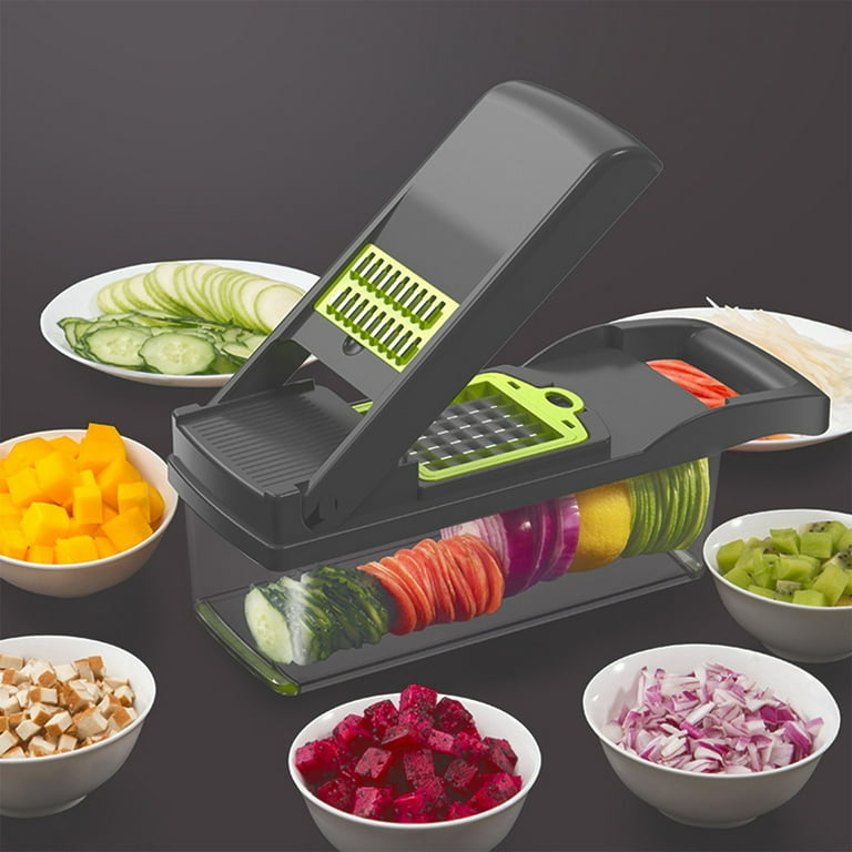 Mueller 4-Blade Onion Chopper, Vegetable Chopper, Grape Cutter, Egg and  Cheese Slicer with Container