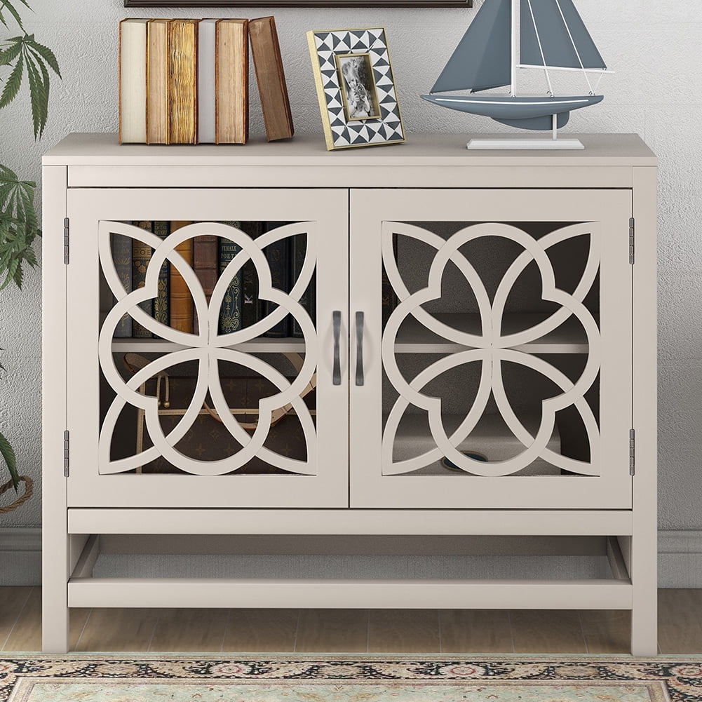 Lowestbest Buffet Sideboard, Storage Cabinet with Doors and Adjustable Shelf, Entryway Table for Living Room, Cream Lowestbest Buffet Sideboard, Storage Cabinet with Doors and Adjustable Shelf, Entryway Table for Living Room, Cream