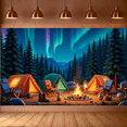 thumbnail image 4 of Outdoor Adventure Camping Banner Night Sky Design Lantern Decor Tent Setup for Outdoor Party Nature Enthusiasts Journey, 4 of 9