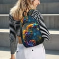 thumbnail image 5 of Yiaed Neon Seahorse Underwater Realm Print Laptop Backpack Travel Canvas Backpack Vintage Aesthetic Backpack for School Knapsack Plain Backpack Backpack for School-Medium, 5 of 5